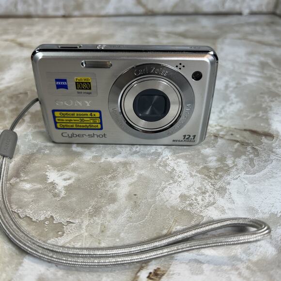 Sony Cybershot Digital Camera DSC-W220 12.1MP Silver Tested Battery No Charger - Picture 1 of 16